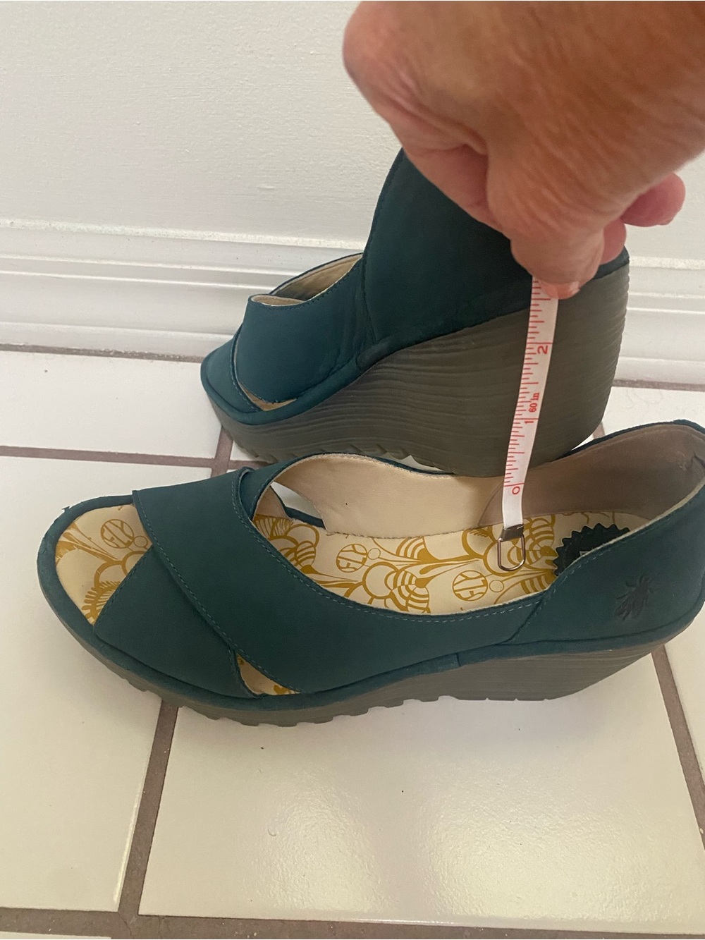 Fly London Teal Wedge Sandals - Comfortable Open-Toe Platform
